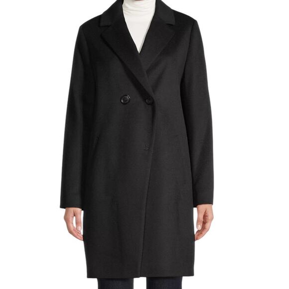 Sam Edelman Womens Black Wool Blend Double Breasted Cutaway Coat Size Small NEW - Picture 5 of 10